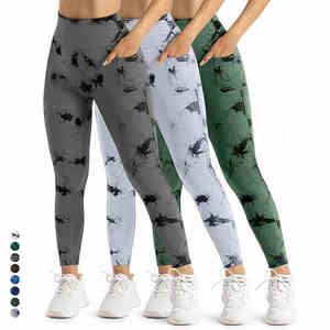 2025 Wholesales High Waist Scrunch Butt Lift Workout Tie Dye Tight Yoga <b>Pants</b> Booty Sport Seamless <b>Camo</b> Yoga Leggings for Solid - Product Image 2