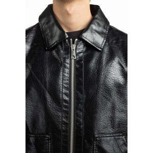 Chaqueta Casual de Piel de Oveja Genuina con Cuello Alto y Cierre de Cremallera, Corte Regular, Temporada Otoño, MN-JKT-WS25-027, Talla XS - Product Image 1