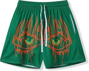 Shorts de sport en maille avec impression 3D en mousse, style streetwear décontracté, écologique, vintage, personnalisé, OEM - Product Image 4