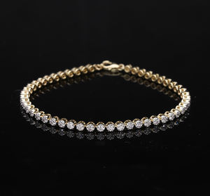 Bracelet tennis en or 14 carats avec diamants ronds naturels 1,64CTW, vêtements élégants de tous les jours et de soirée dans un cadre classique à griffes - Product Image 1
