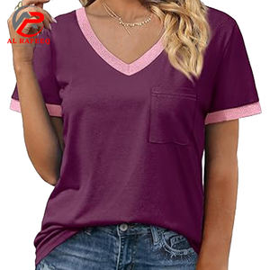 เสื้อยืดสำหรับผู้หญิงไซส์พิเศษเสื้อผ้าคอตตอนย้อมสีล้วนสำหรับฤดูร้อนสวมใส่สบาย - Product Image 4