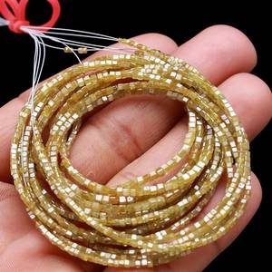Perles cubiques en diamant jaune naturel AAA+ 1,5-2,5 mm, brin en boîte avec diamants jaunes rares, fantaisie, facettés et étincelants - Product Image 1