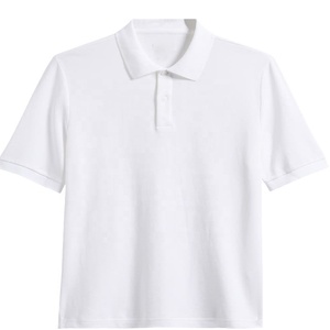 เสื้อกีฬาแขนสั้นผ้าแคนวาสสำหรับผู้ชายเสื้อกอล์ฟผ้าคอตตอน100% ทึบโลโก้แบบกำหนดเอง - Product Image 4