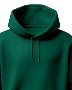 Sweat-shirt à capuche uni vert foncé personnalisé par le fabricant, poche kangourou, polaire, vêtements d'hiver, streetwear personnalisé OEM - Product Image 4