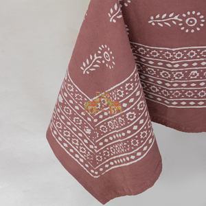 Mantel floral con estampado floral Dabu hecho a mano, cubierta de algodón estilo rústico francés indio para comedor, bodas y hogar. - Product Image 6