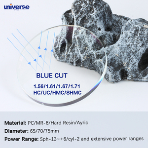 CR39 Resin PC 1,56 <span class=keywords><strong>Blue</strong></span> <span class=keywords><strong>Light</strong></span> Cut <span class=keywords><strong>Lentes</strong></span> 1,67 <span class=keywords><strong>Anti</strong></span> <span class=keywords><strong>Blue</strong></span> Ray Fabricantes <span class=keywords><strong>Lentes</strong></span> de anteojos <span class=keywords><strong>Lentes</strong></span> ópticas oftálmicas - Product Image 3