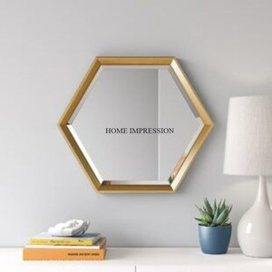 Espejo colgante de pared de lujo de Material de latón metálico para eventos de boda y regalo de cumpleaños espejo colgante de pared a precio asequible - Product Image 3