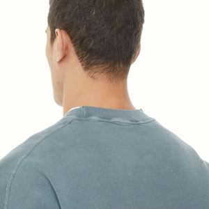 เสื้อสเวตเตอร์แขนยาวของผู้ชายเสื้อสเวตเชิ้ตสีฟ้าซีดๆระบายอากาศได้ดีดีไซน์ใหม่ล่าสุด - Product Image 4