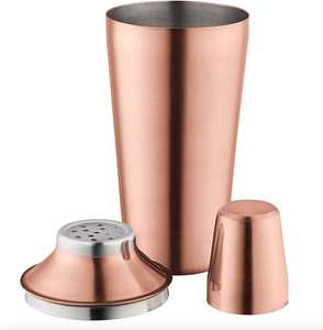 Ensemble de shaker à cocktail Cobbler de 28 oz au design moderne, en fer plaqué cuivre, pour la maison, les repas et les fêtes - Product Image 4