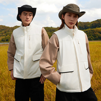 Gilet d'hiver épais pour homme/femme, idéal pour les voyages d'affaires et les activités de plein air, col montant, capuche dissimulée, coupe-vent, chauffant, résistant à l'eau, fermeture éclair, 6XL