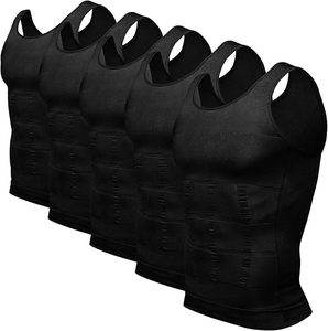 Prix d'usine Hommes 5 Pack Tricoté Casual Body Shaper Minceur Ventre Gilet Compression Thermique Chemise Débardeur Shapewear - Product Image 4