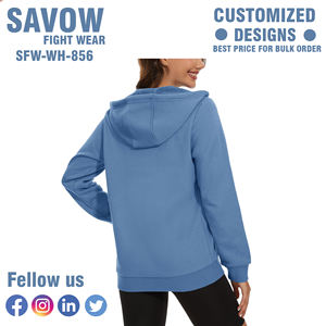 Sudaderas con capucha para mujer, venta al por mayor, Jersey de algodón de gran tamaño, sudaderas con capucha recortadas, ropa de calle, chaquetas con cremallera polar - Product Image 2