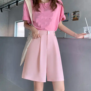 กางเกงขาสั้นทันสมัยเอวยางยืดมีเชือกผูกสำหรับผู้หญิงกางเกงขาสั้นผ้าฝ้ายระบายอากาศน้ำหนักเบาสบาย - Product Image 3