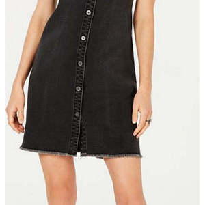 Style & Co Abito camicia corto da donna nero senza maniche con colletto, taglia 16, in denim con tasche, stile semplice e alla moda - Product Image 3