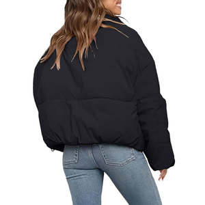 Custom Designs Winter Women's Zipper Puffer Down <b>Jacket</b> Street Style Fashion Polyester Nylon Women Casual Puffer <b>Jackets</b> - Product Image 2