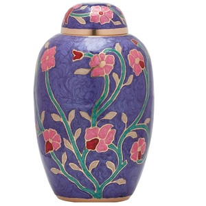 Urnas de cremación de latón macizo, fabricante de urnas de cremación personalizadas con grabado de flores, urnas conmemorativas de estilo americano para cenizas - Product Image 1