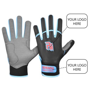 Guantes de Béisbol al por Mayor Unisex de Puño Corto Transpirables Guantes de Bateo Personalizados de Cuero Cabretta Antideslizantes Guantes de Bateo de Béisbol - Product Image 1