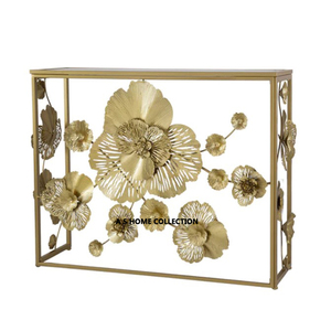 Clear Glass Top Hallway <b>Console</b> <b>Table</b> With Tree Branches Design Stand Rectangle Shape Direct Factory <b>Sale</b> Customized Size - Product Image 5