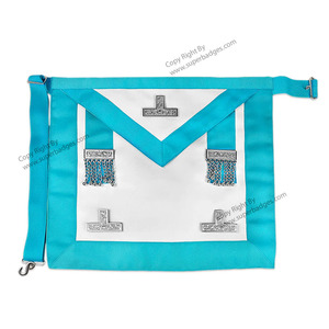 High Quality Handmade Embroidered Grand Lodge Officer <b>Aprons</b> Master Mason Sleeveless Cotton <b>Waist</b> Fabric <b>Waist</b> Size Customizable - Product Image 4