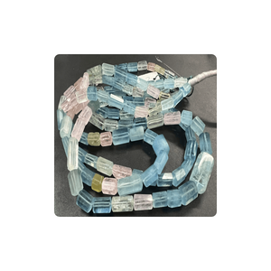 Qualité supérieure 17 pouces de long perles en forme de tube à facettes belle aigue-marine rose Morganite 10mm taille de brin pour la fabrication de bijoux - Product Image 5