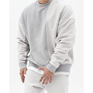 Unisex Basic Crewneck <b>Sweatshirt</b> Solid Color <b>Black</b> Cotton Pullover Factory Direct Blank Apparel for Custom Logo - Product Image 2