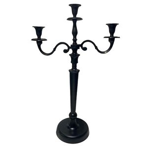 High Quality 5-Arm Metal <b>Candelabra</b> <b>Black</b> Crystal Candle Holder with Best Wholesale Prices for Home Tabletop Decorations - Product Image 4