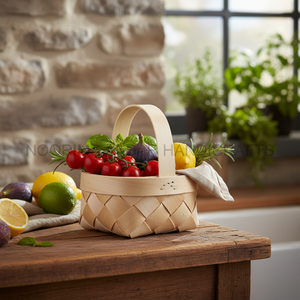 Chipwood Bamboo <b>Baskets</b> for Spring and <b>Easter</b> Handcrafted Natural Storage <b>Gift</b> Hampers Home Decor Bulk Supplier Exporter - Product Image 6