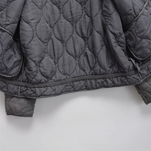 2025 automne nouveau produit mode décontracté femmes col montant à manches longues poche ample décoration coton manteau - Product Image 6