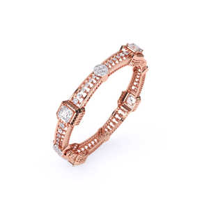 Impresionante brazalete de diseño encantador de diamante cultivado en laboratorio redondo, brazaletes de oro de 14 KT, joyería para mujer, Idea de regalo perfecta - Product Image 6