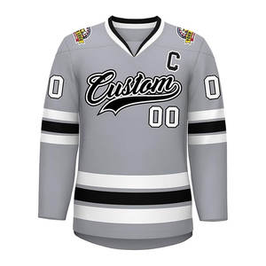 Maillots de hockey personnalisables grande taille, ensemble imprimé personnalisé avec nom d'équipe, numéro, logo, service OEM disponible, 100% polyester - Product Image 2