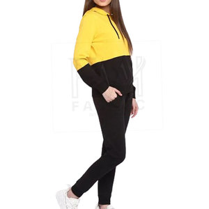 Bel ensemble de survêtement deux pièces pour femmes en coton/polyester léger séchage rapide à manches longues hiver coupe skinny style personnalisé - Product Image 2