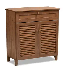 Modern Simple Natural 4 Shelf Storage Cabinet Mahogany Wood Antique Patio Style Living Room Furniture