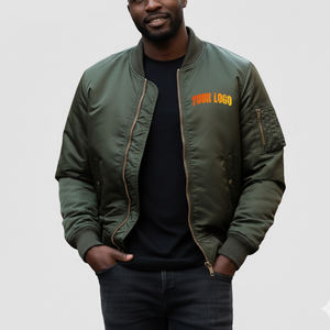 Veste de baseball pour homme, coupe-vent, unie, personnalisée OEM, décontractée, légère, anti-froissement, col montant, chaude pour l'hiver, veste universitaire - Product Image 4