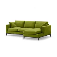 Canapé d'angle 3 places en cuir véritable de style européen avec rembourrage en éponge pour salon