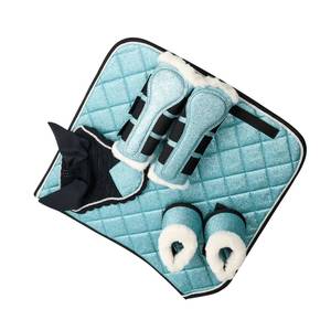 TARIQ MFG CO-Ensemble de tapis de selle pour cheval avec coussinet matelassé brillant et bonnet d'oreille assortis - Product Image 6