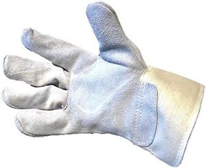 Guantes de seguridad de trabajo de cuero de vaca genuino Manguito de seguridad de goma Plam protector de trabajo - Product Image 4