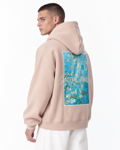 Men's Oversized Hooded Sweatshirt Solid Color <b>Fleece</b> Minimalist Style Regular Fit Autumn Wear - Product Image 3