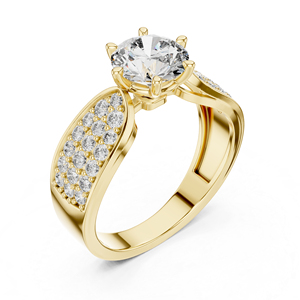 Anillo de Oro Rosa de 14K con Diamante Redondo Cultivado en Laboratorio |   Anillo de Aniversario |   Diamante Cultivado Nuevo - Product Image 4