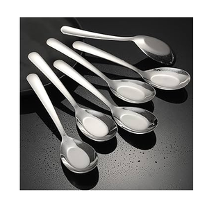 Cuillère à soupe en acier miroir classique Style moderne cuillère à dessert ronde couverts de fête de mariage cuillère à soupe - Product Image 1
