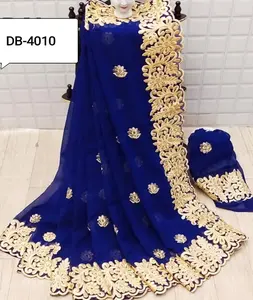 Новейшая коллекция тяжелого дизайнерского сари из жоржета, Свадебная и праздничная одежда, костюм Salwar Kameez, плотный бархатный костюм Lehenga Choli