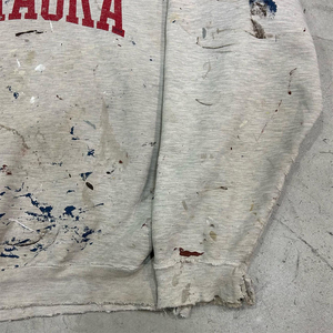 Sudadera recortada desgastada con salpicaduras de pintura de calidad superior OEM para hombre, ropa de calle de lavado químico, sudadera con estampado personalizado - Product Image 4