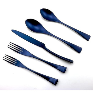 Flatware Stainless Steel Silverware Metal <b>Dinner</b> <b>Blue</b> Korean Style Wedding Bulk <b>Blue</b> Cutlery <b>Set</b> for <b>Dinner</b> Parties - Product Image 1