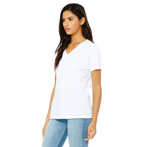 Airlume – T-Shirt à manches courtes et col en v pour femme, 100% en coton peigné et avec anneau, simple, 4.2 oz - Product Image 2