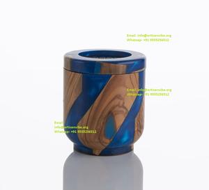 Luxury Epoxy Resin Bakhoor <b>Burner</b> Handcrafted Arabic <b>Oud</b> Incense Holder Wooden Base for Home Decor Aromatherapy Diffuser for - Product Image 2