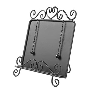 Galvanized Metal Iron Cookbook Holder Decorative Adjustable Cookbook <b>Storage</b> Rack and Holder for <b>Tabletop</b> - Product Image 6