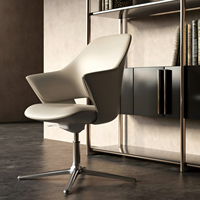 Chaise de bureau pivotante SITSTAR en cuir véritable pour réception, visiteurs, salles de réunion et projets de design de bureaux