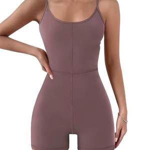 Mono de yoga unisex sin espalda, de una pieza, para entrenamiento, sin mangas, texturizado, para gimnasio, ajustado, de poliéster/nailon, de secado rápido. - Product Image 1