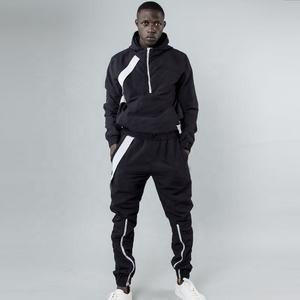 Survêtement d'hiver pour hommes de marque personnalisée pantalons de survêtement baggy et sweat à capuche avec pantalons de survêtement évasés ensembles de jogging à motif solide - Product Image 5