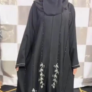 Ropa musulmana tradicional de mujer modesta elegante islámica hermosa mano trabajo Abaya estilo Dubai-accesorio incluido - Product Image 1