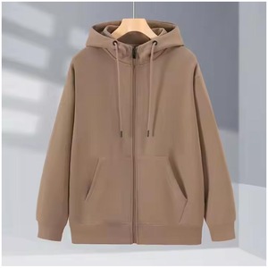 Sweat à capuche zippé unisexe de qualité supérieure, tenue décontracté en coton uni, capuche avec cordon de serrage, broderie personnalisée, impression numérique, hiver ODM - Product Image 5